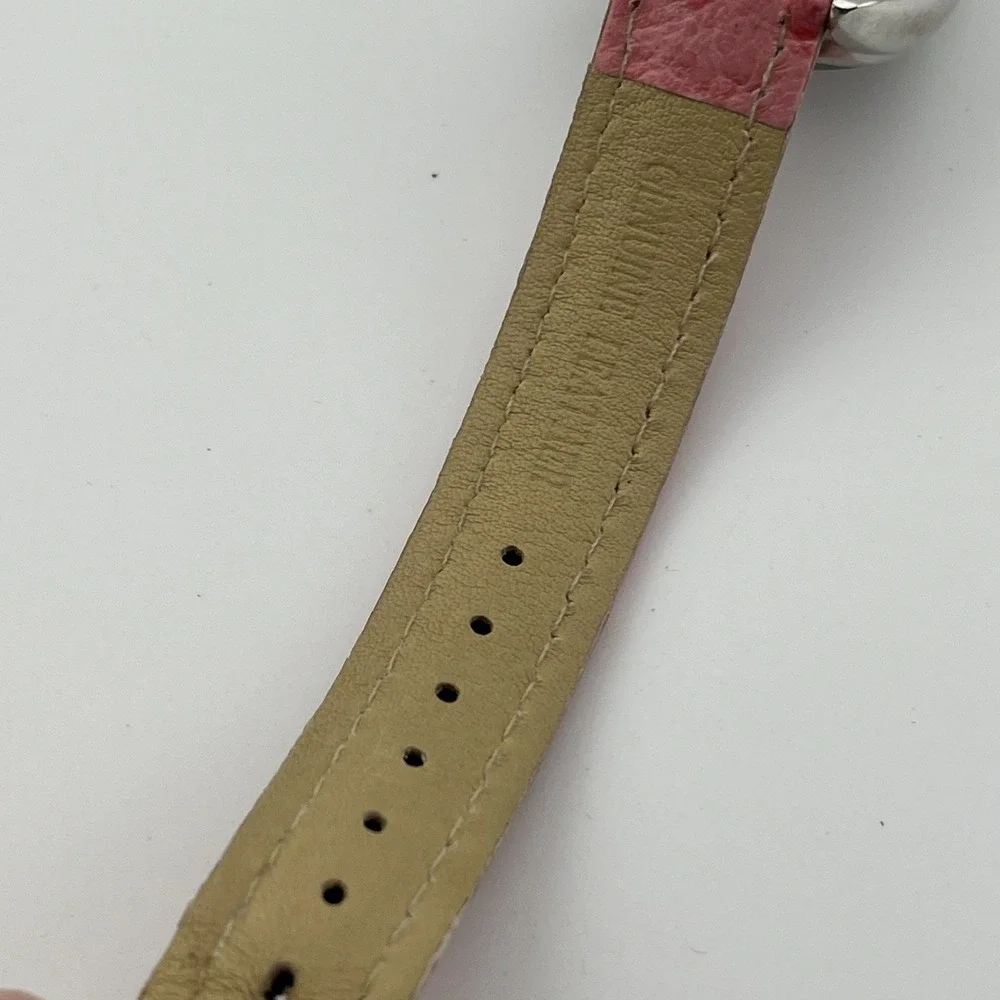 Marcel Drucker Collection Watch 32mm Case Pink MOP Dial Leather Band New Battery